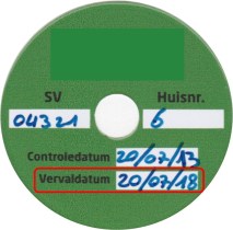 Dopsticker groen vervallen